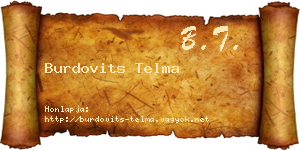 Burdovits Telma névjegykártya